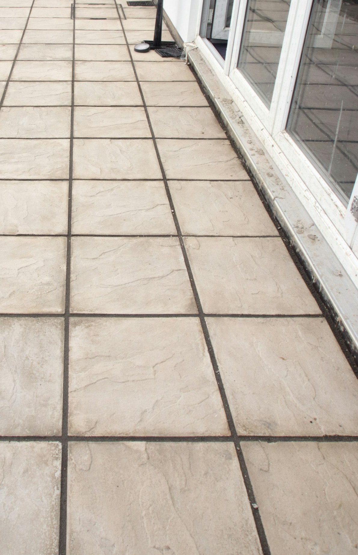 Newly laid paving flags