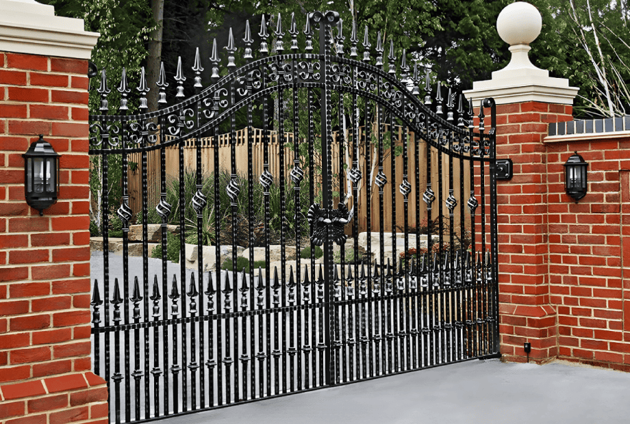 Custom iron driveway gates